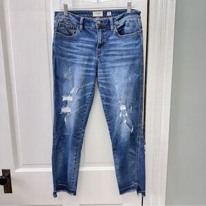 Miss Me straight leg distressed denim‎ jeans raw hem women's 29 x 27 M2182ST